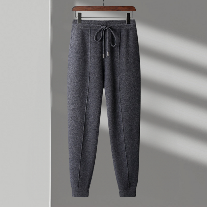 Unisex comfortable pants: light grey merino wool joggers, perfect for everyday wear
