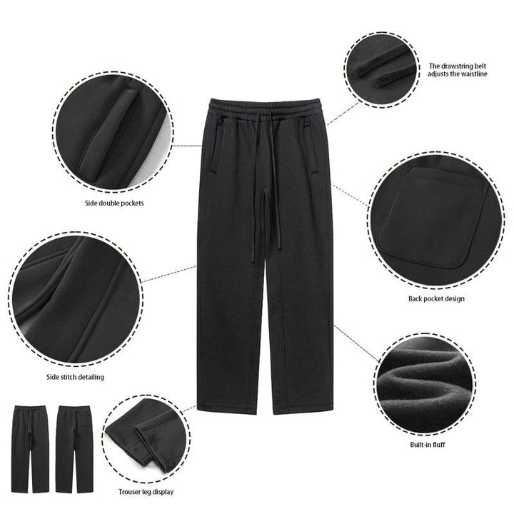 Versatile premium fleece sweatpants for unisex loungewear, emphasizing the relaxed fit and athleisure trend