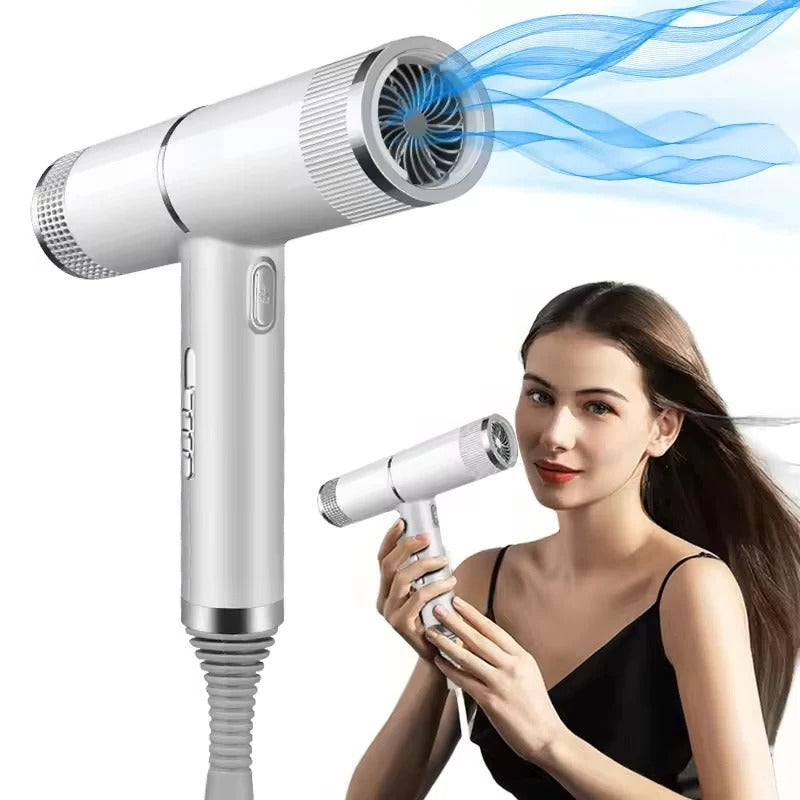 User styling hair with RapidDry Pro Ionic Hair Dryer. Quick, smooth, frizz-free, & shiny hair care results.