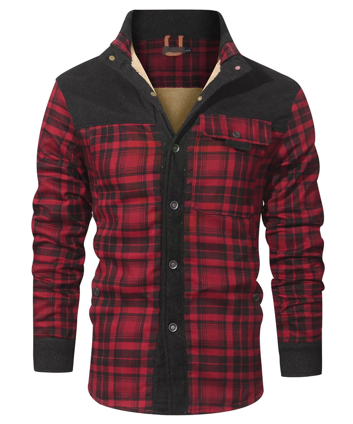 Unisex plaid winter jacket with a focus on its insulated lining for extra warmth