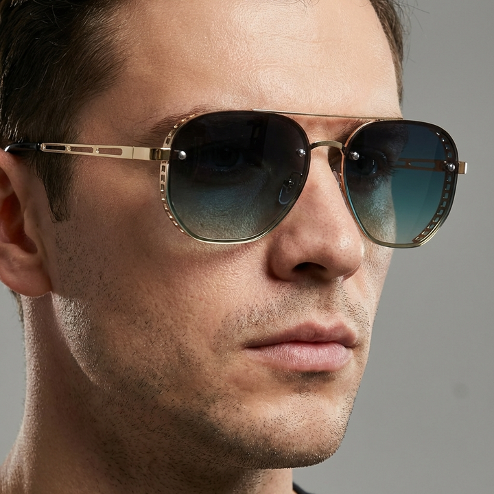 Unisex retro oval sunglasses with UV400 protection, black frames, perfect for stylish outdoor wear.