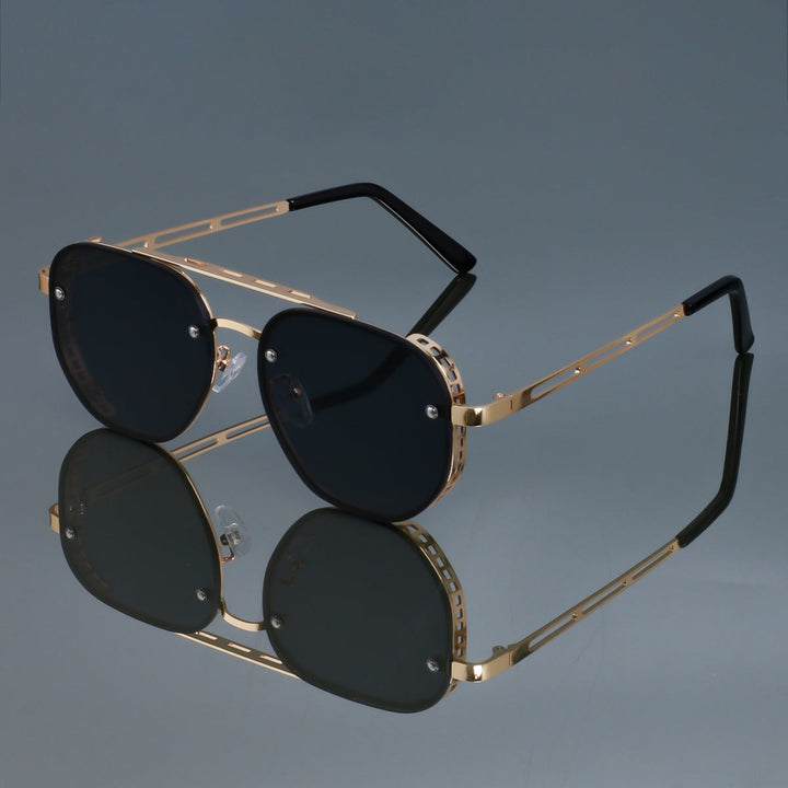 Front view of unisex retro oval sunglasses, perfect for any gender and offering essential UV400.