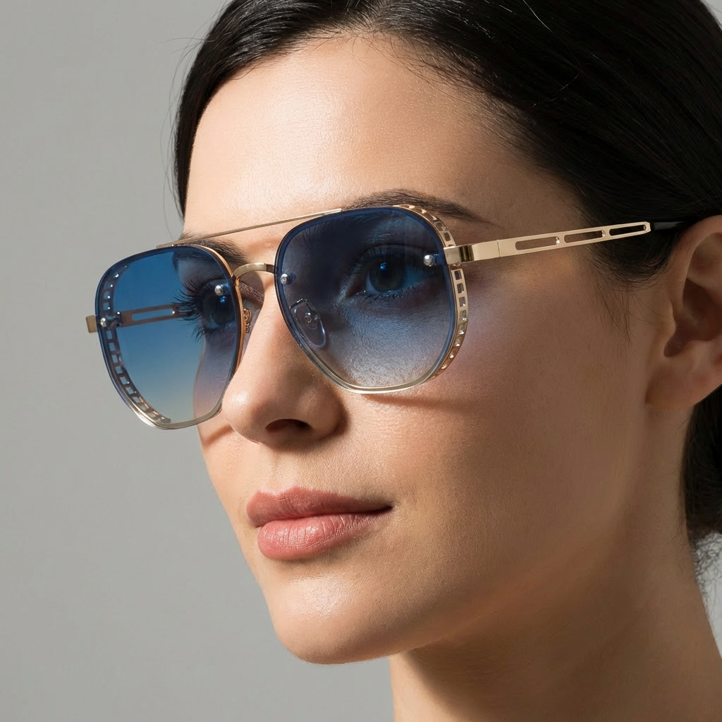 Side view of unisex retro oval sunglasses, showcasing the classic oval frames and quality craftsmanship.