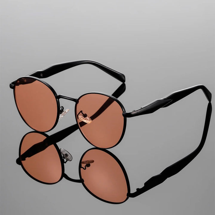 Unisex retro eyeglasses: vintage round flip-up sunglasses