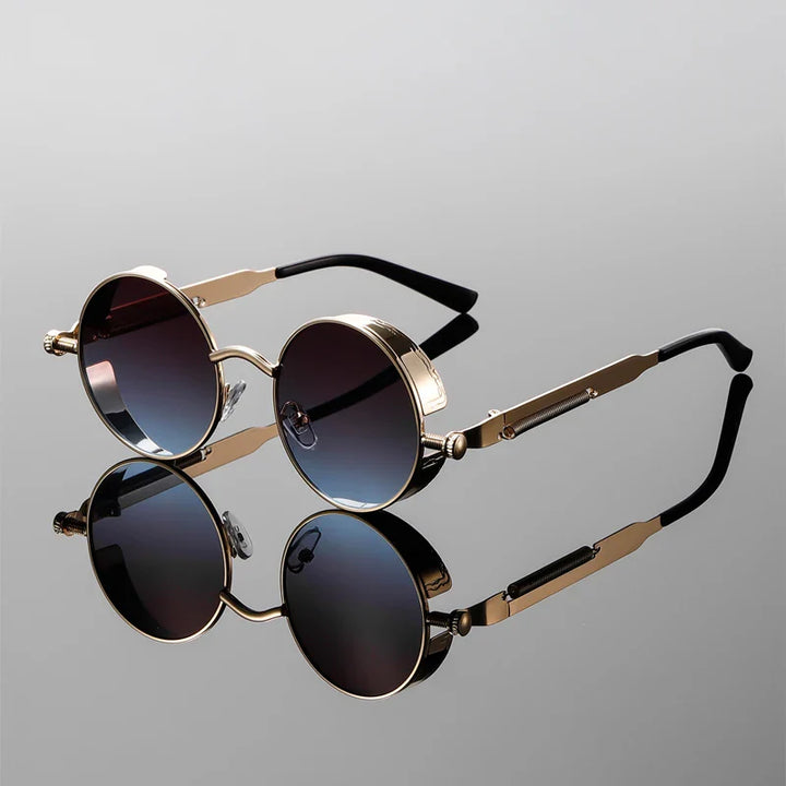 Fashionable round UV400 sunglasses in a retro style, suitable for unisex wear, great festival eyewear.