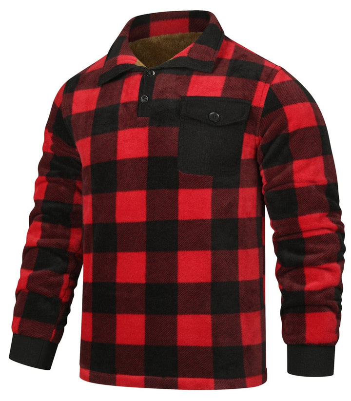Unisex Rustic Rover Pullover in a cozy red hue, perfect for casual comfort apparel