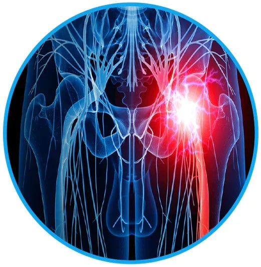 Orthopedic sciatica relief belt, designed for lower back & hip pain. SI joint stability.
