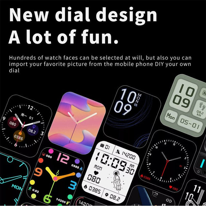 Sleek unisex health monitor smartwatch with non-invasive blood sugar & comprehensive wellness features.
