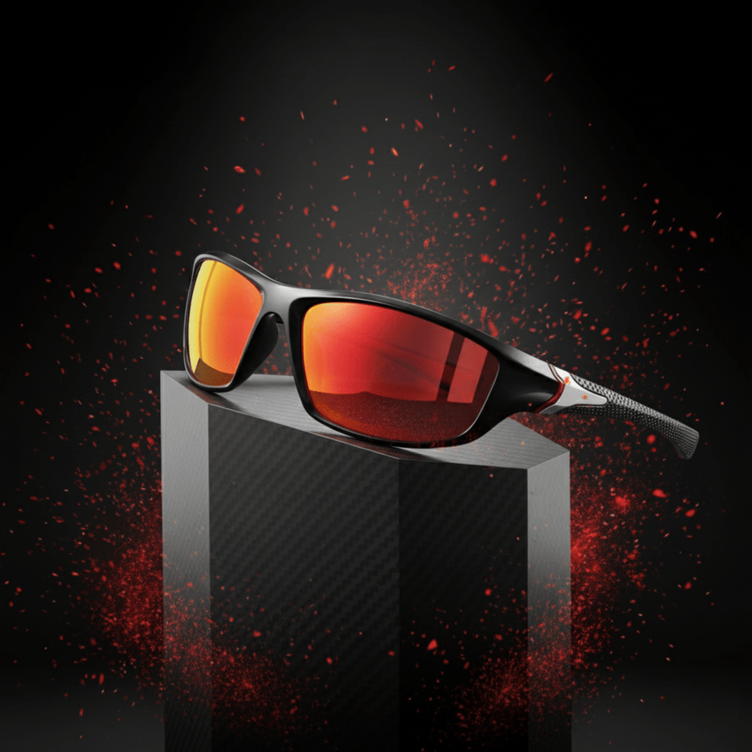 Protective sports sunglasses for unisex wear, UV400 polarized lenses for outdoor glare reduction.