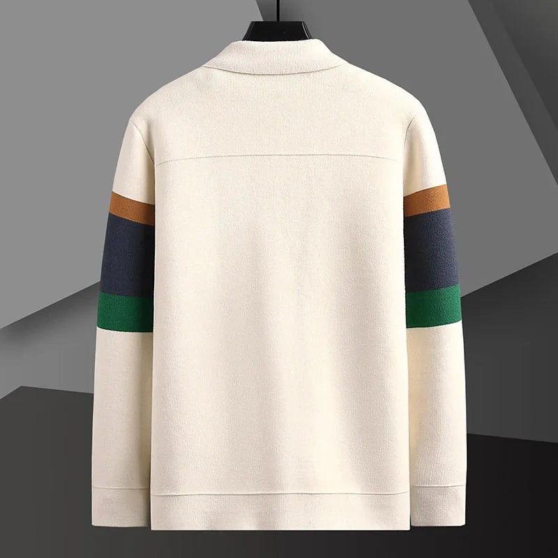 Striped knit cardigan sweater for men and women, versatile and comfortable outerwear