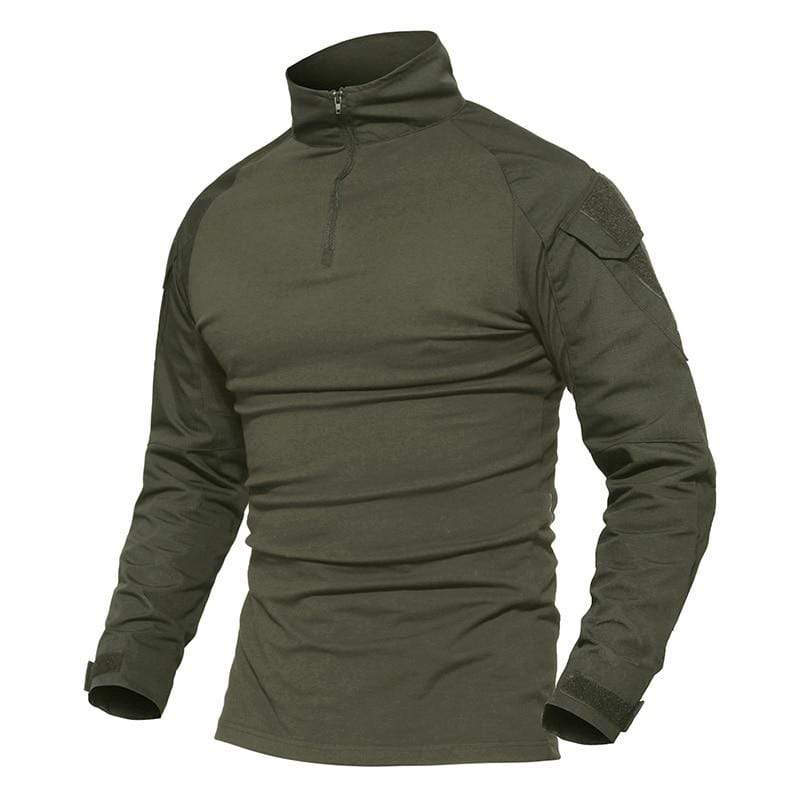 Unisex Tactical Outdoor Combat Shirt, long sleeve, military style for hunting and paintball, front view