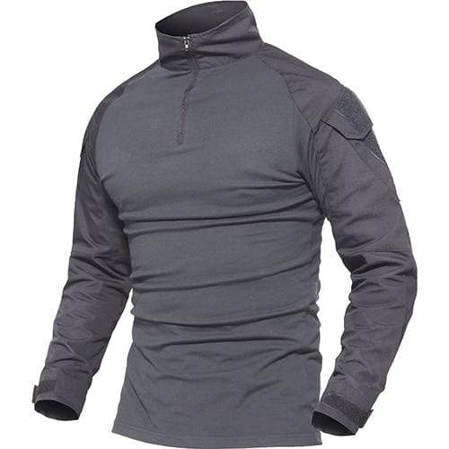 Womens Tactical Outdoor Shirt, dark grey, long sleeve activewear, durable for paintball