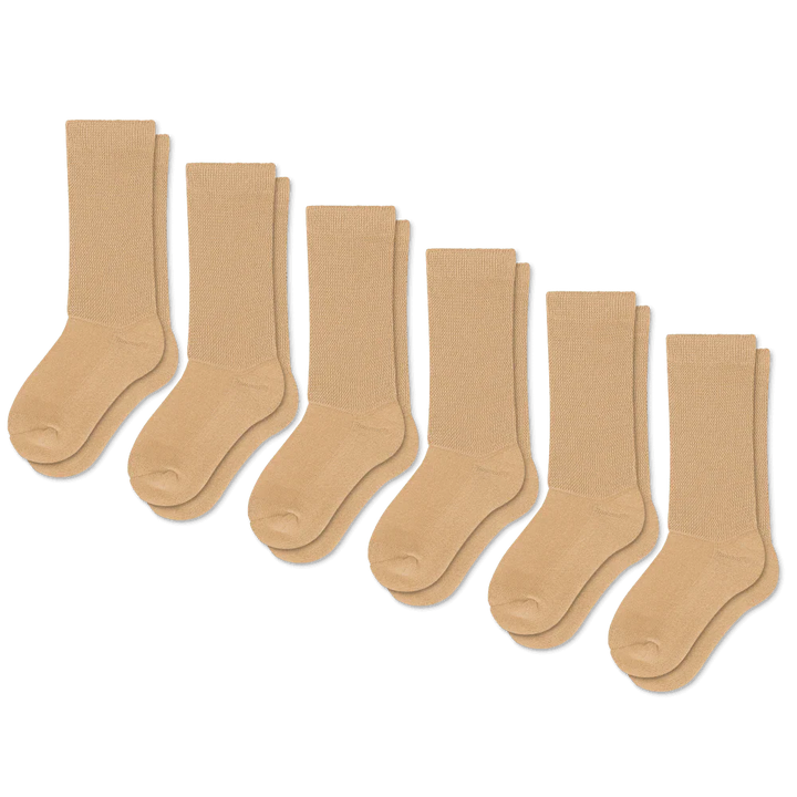 Everyday tan compression socks, unisex, promoting healthy circulation and support.