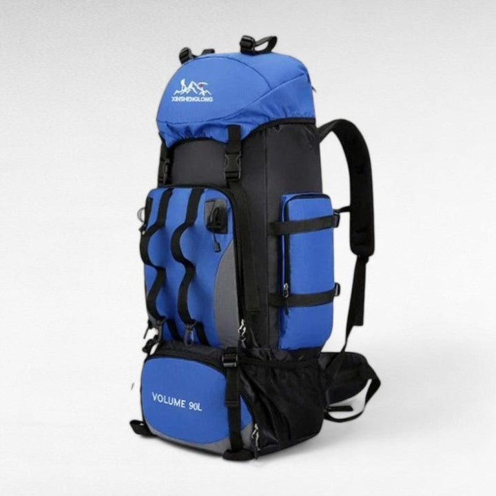 Durable 90L waterproof hiking backpack for long treks. Ultralight design, perfect for camping & travel.