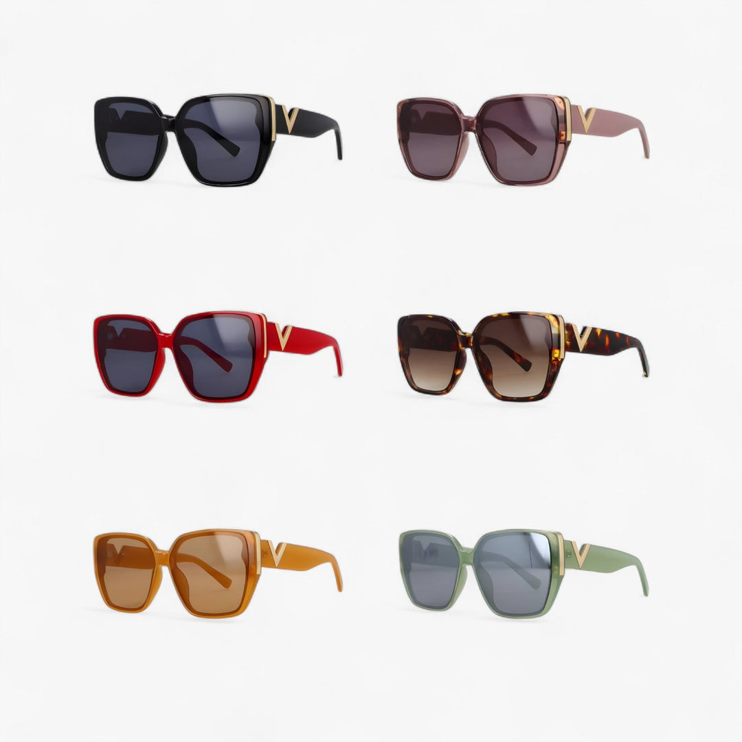 Unisex V-shaped mirrored sunglasses, a bold accessory for futuristic fashion lovers.