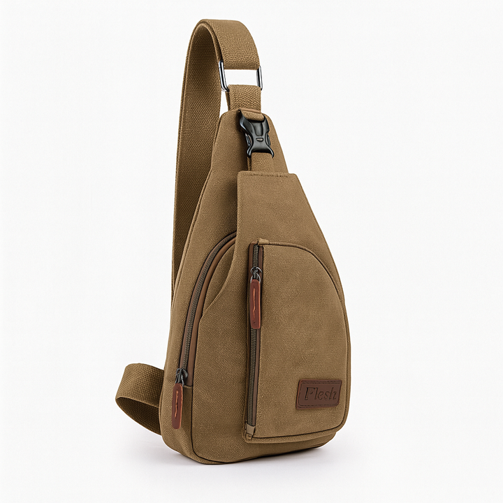 Unisex vintage brown sling chest bag, perfect for daily adventures, travel, or everyday crossbody carry.