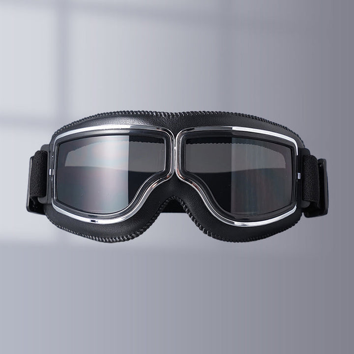 Durable vintage riding glasses, offering wind, dust, & UV protection. Essential eye gear for all riders.