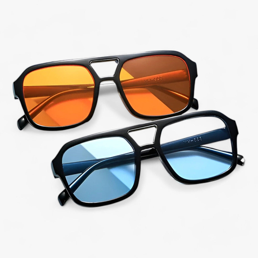 Chic unisex retro oversized square sunglasses, vintage style for everyday wear and robust UV protection.