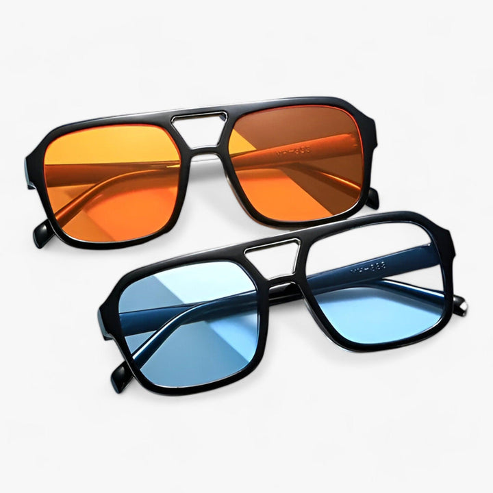 Chic unisex retro oversized square sunglasses, vintage style for everyday wear and robust UV protection.