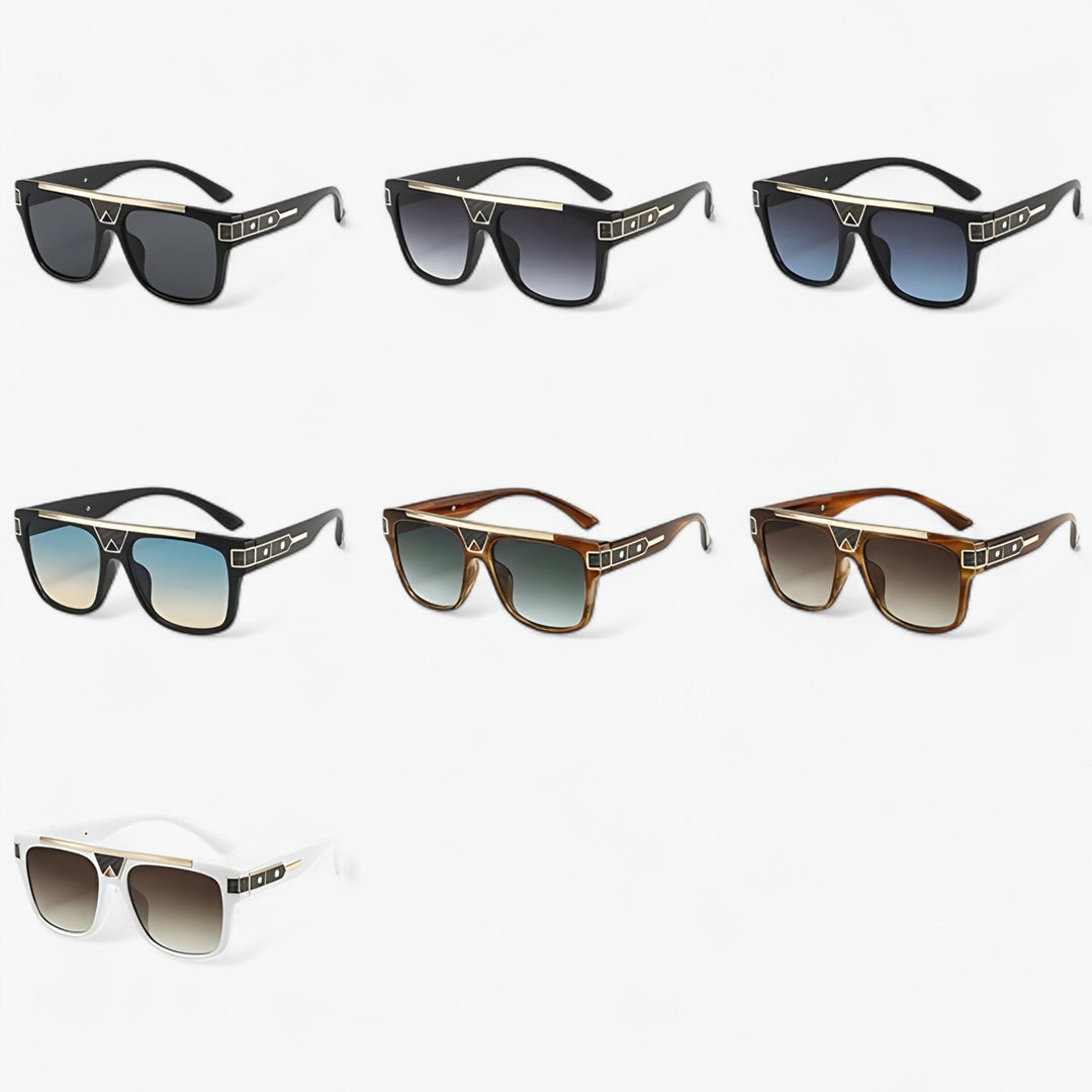 Unisex vintage pilot sunglasses, mirrored lenses, sleek metal frame, offering UV400 for eye protection.