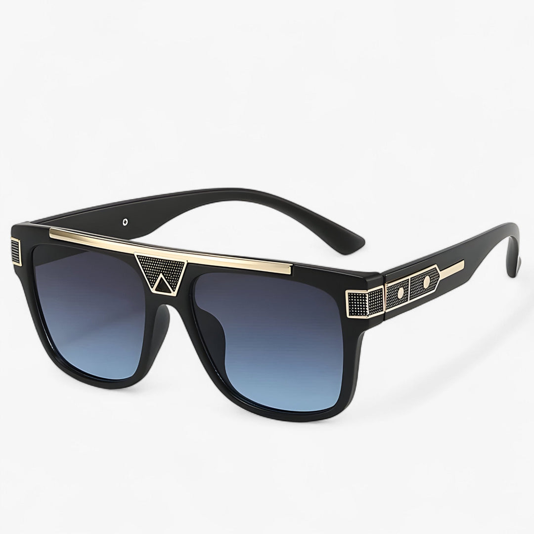 Unisex pilot style sunglasses, mirrored lenses, black metal frame, offering essential UV400 eye protection.
