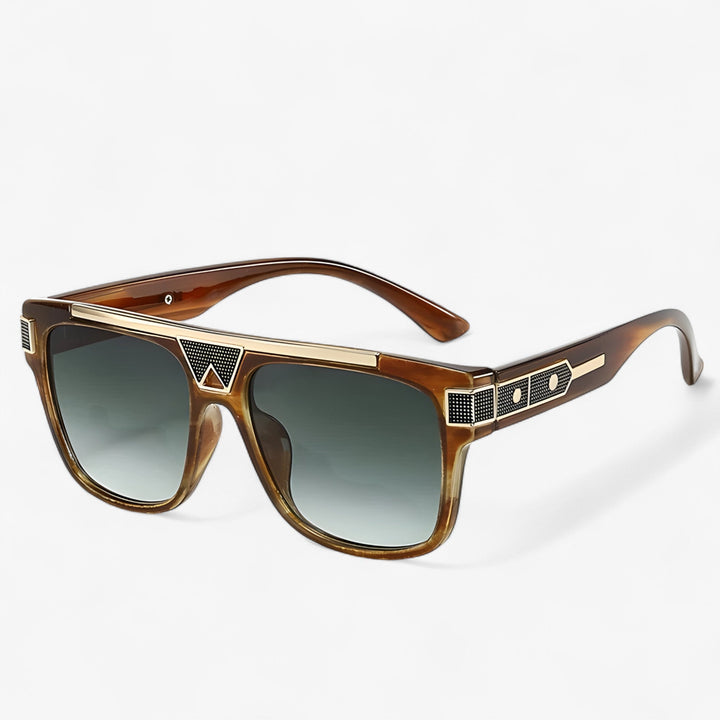 Fashionable retro aviator sunglasses with vibrant mirrored lenses, a vintage touch, & sun protection.
