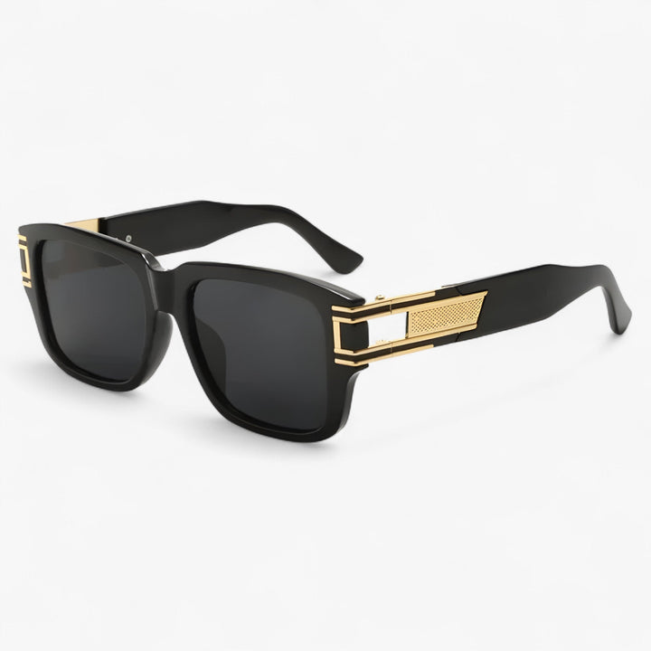 Unisex vintage square frame sunglasses with unique drop detail, offering UV400 protection.
