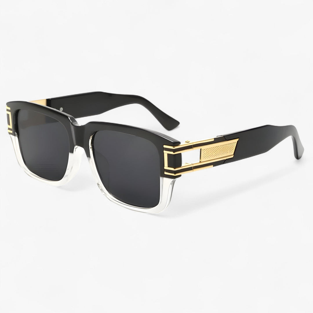 Vintage square frame unisex sunglasses with UV400 anti-glare protection & distinctive drop detail.