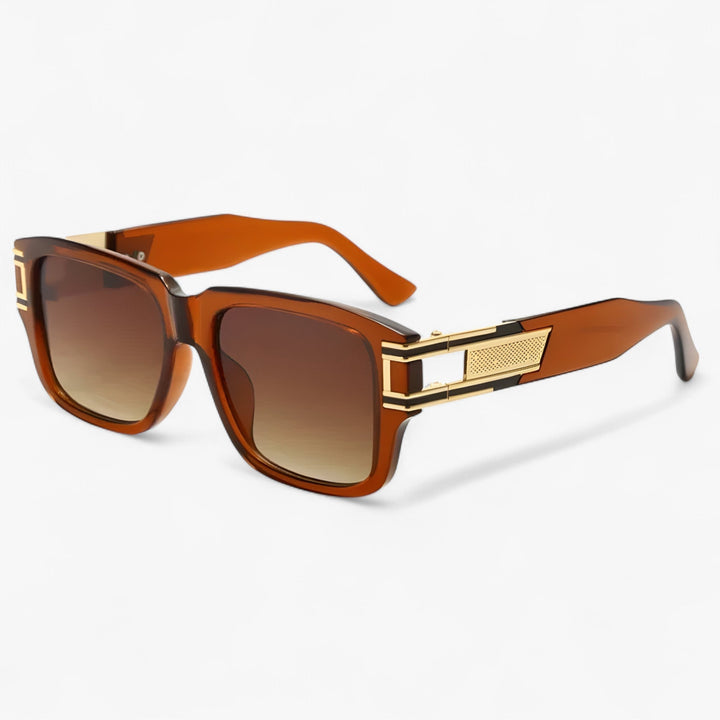 Fashionable vintage square frame sunglasses with elegant drop detail, ideal for a retro look.