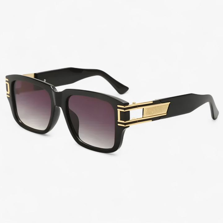 Distinctive vintage square frame sunglasses with unique drop detail, offering UV400 anti-glare.