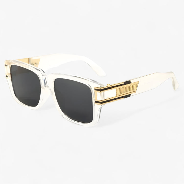 Trendy unisex vintage square frame sunglasses, retro style with a modern drop detail & UV400 protection.