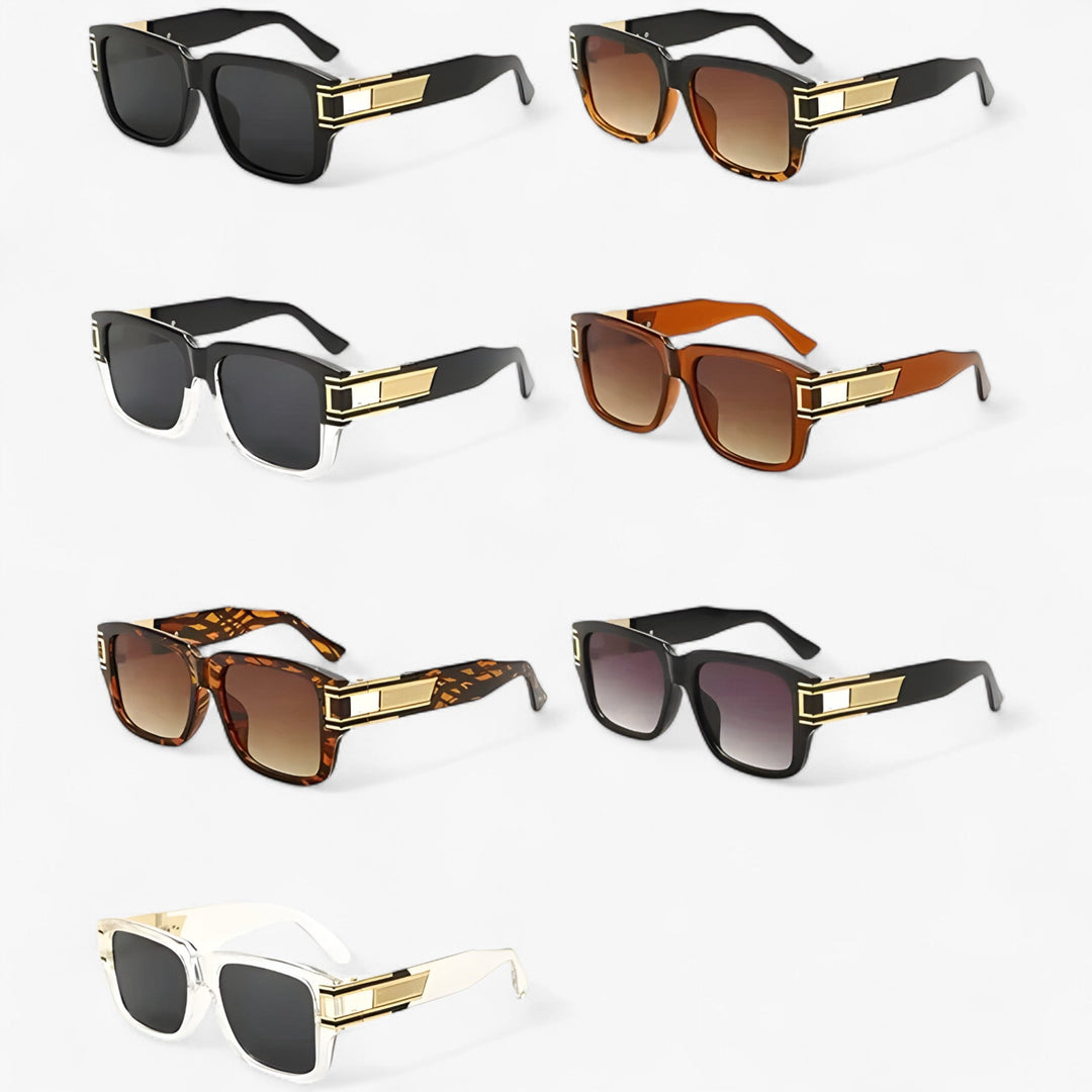 Classic square frame vintage sunglasses for unisex fashion, featuring a stylish drop detail & UV400 anti-glare.