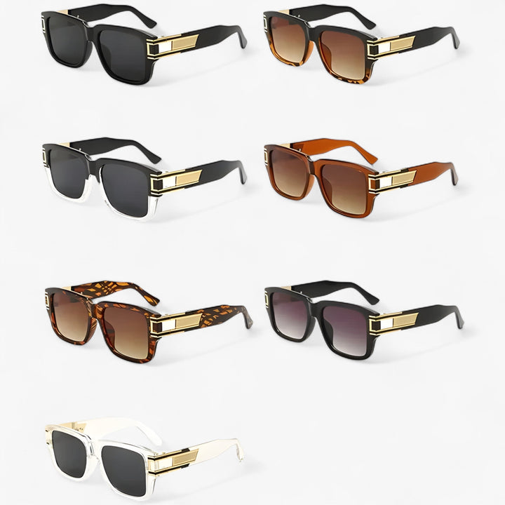 Classic square frame vintage sunglasses for unisex fashion, featuring a stylish drop detail & UV400 anti-glare.