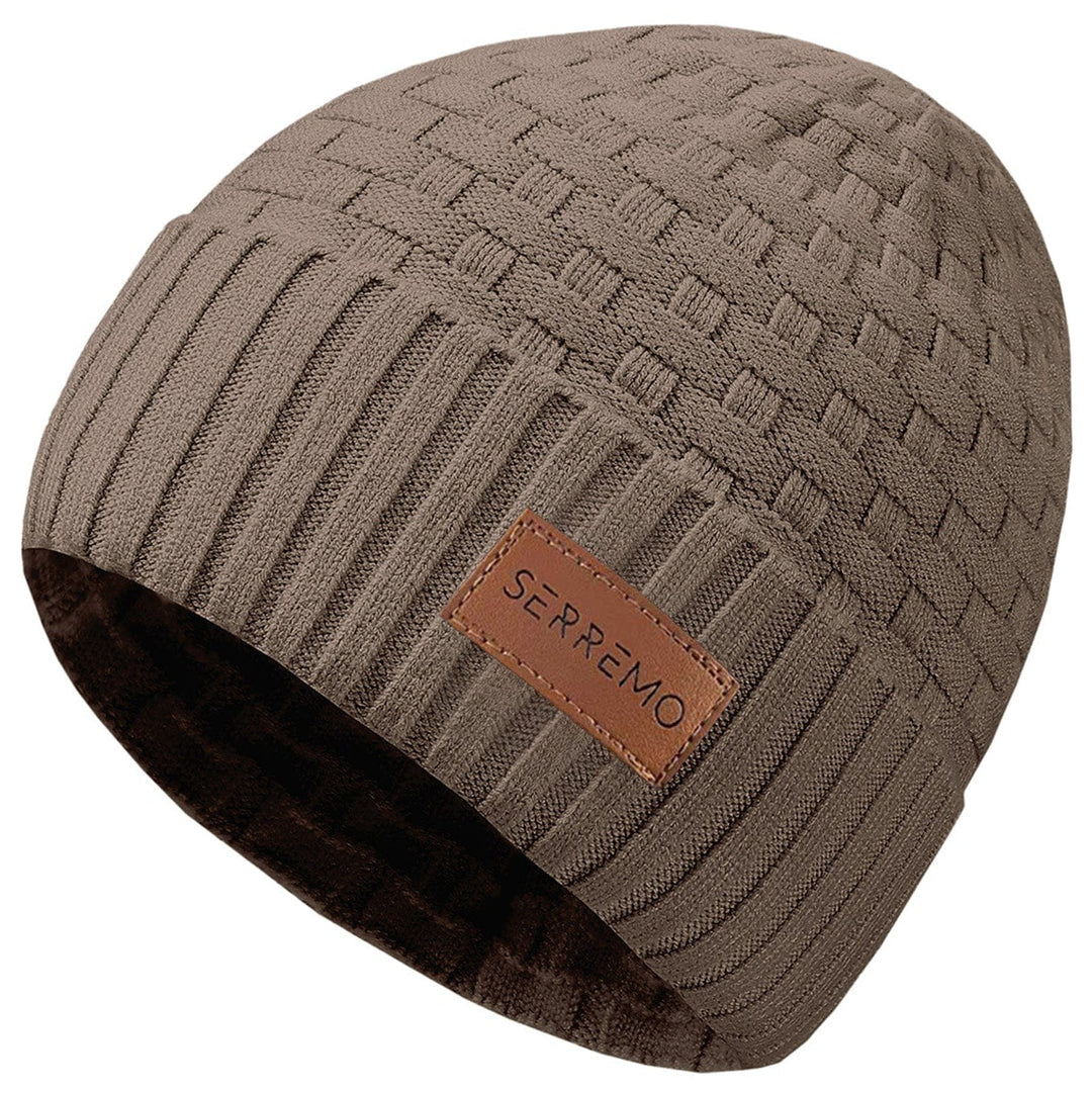 Waffle knit beanie in a lifestyle setting, emphasizing its unisex design and warm, comfortable fit