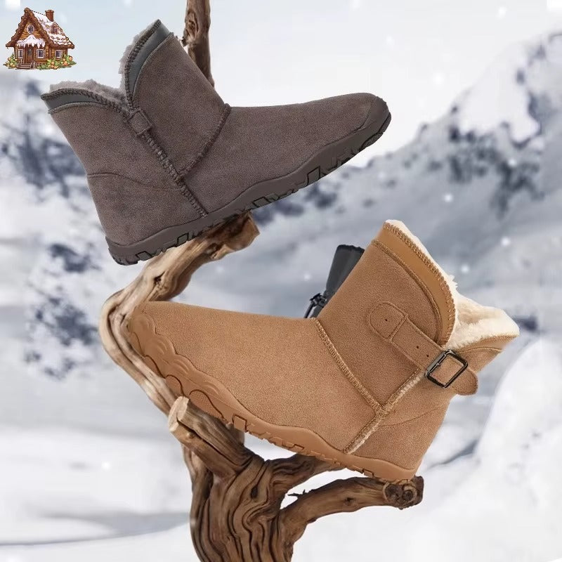 Cozy barefoot boots, all-gender, warm & flexible for winter comfort.