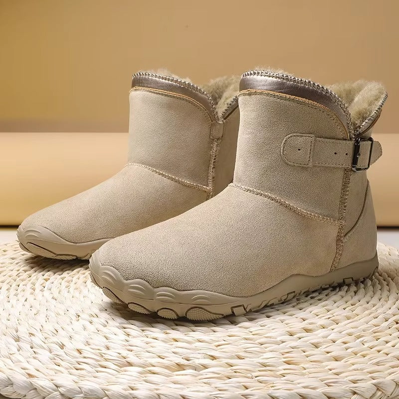 Unisex flexible sole barefoot winter boots, ultimate comfort in cold weather.