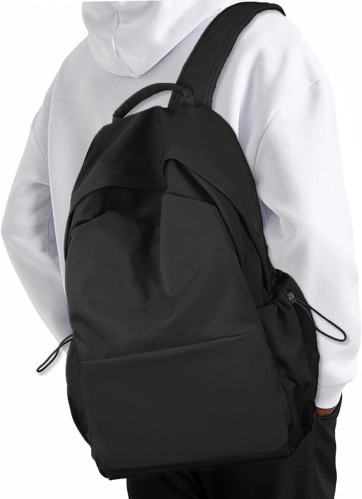 Unisex water-resistant travel backpack, organized for short trips & carry-on.