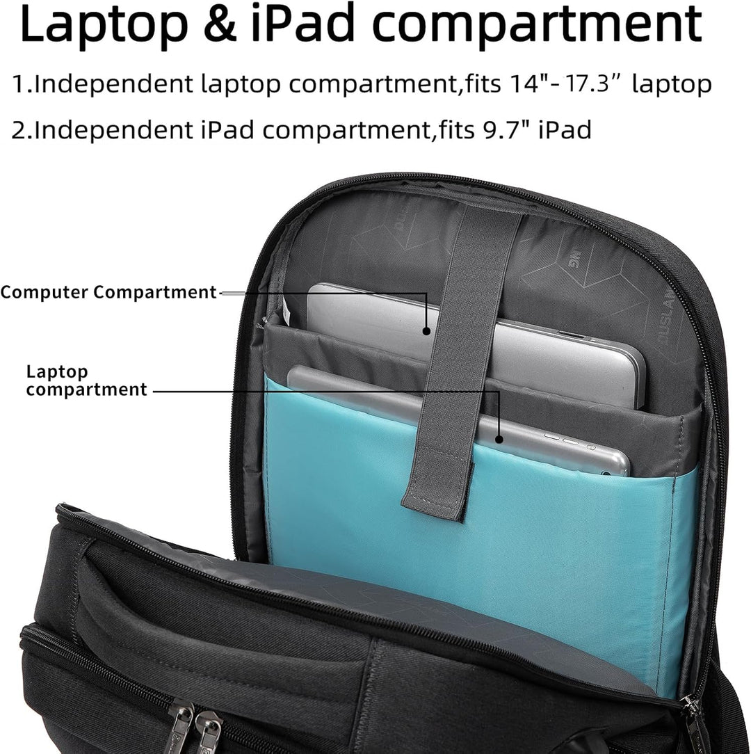 Stylish unisex backpack for college students, featuring USB port & ample storage.