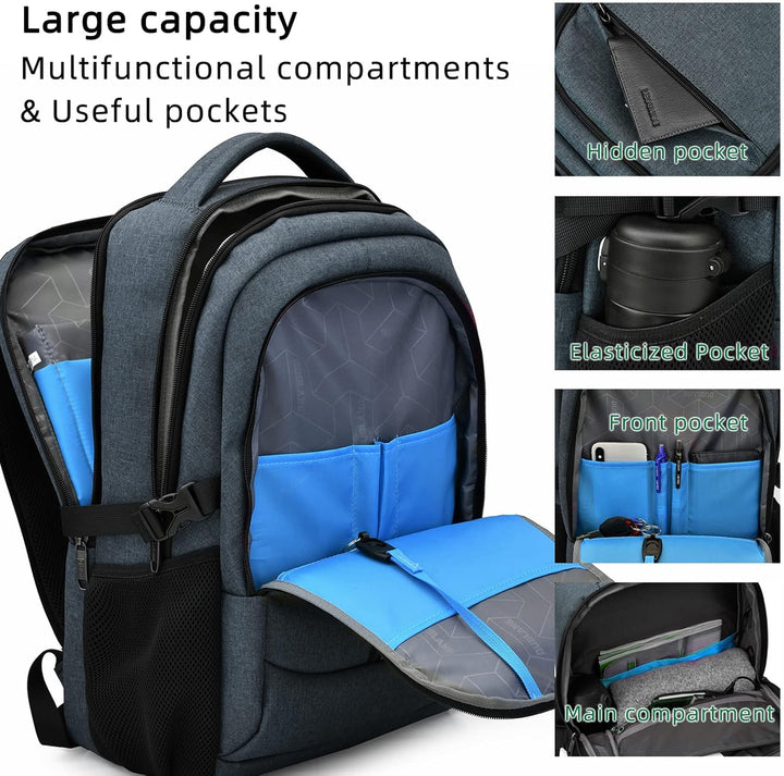Spacious interior of a carry-on backpack, perfect for weekend trips.