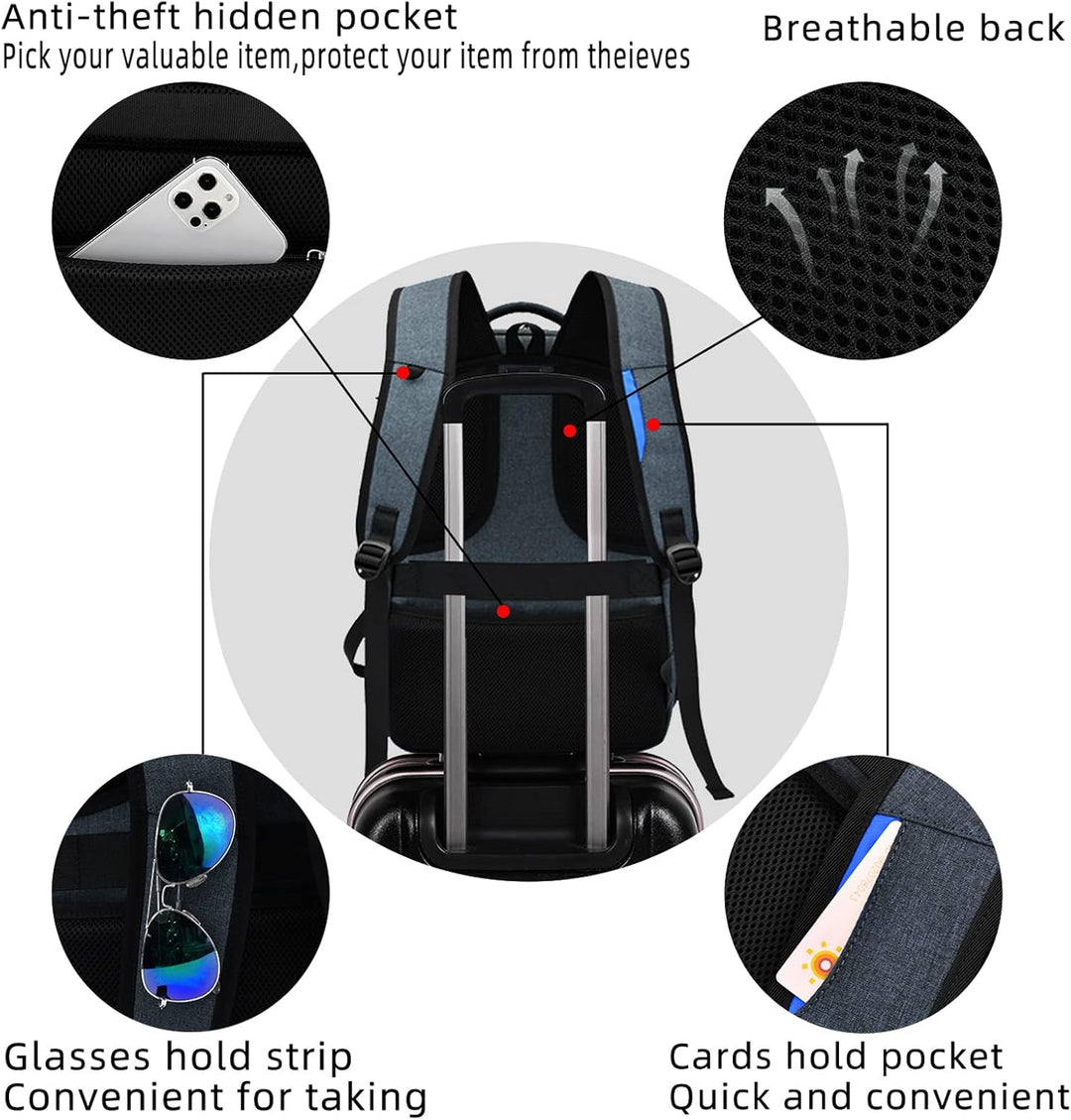 Unisex anti-theft backpack, ideal for safe daily commute and travel.
