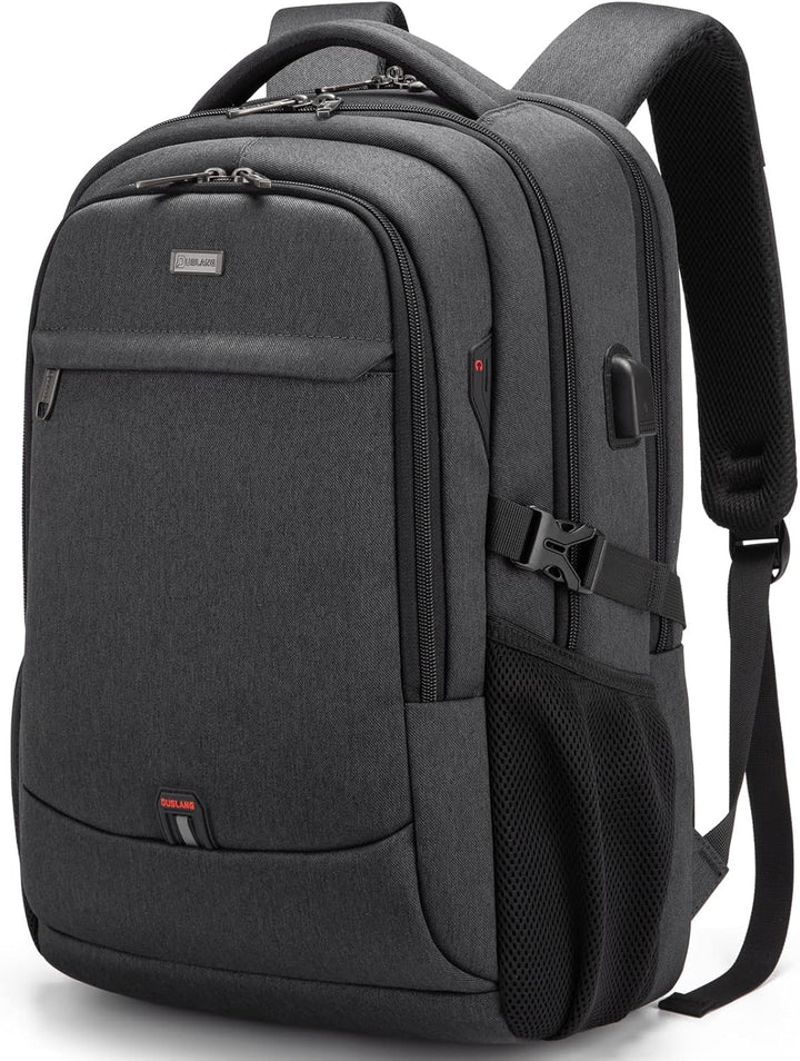 Ergonomic back panel of a comfortable travel backpack for long journeys.
