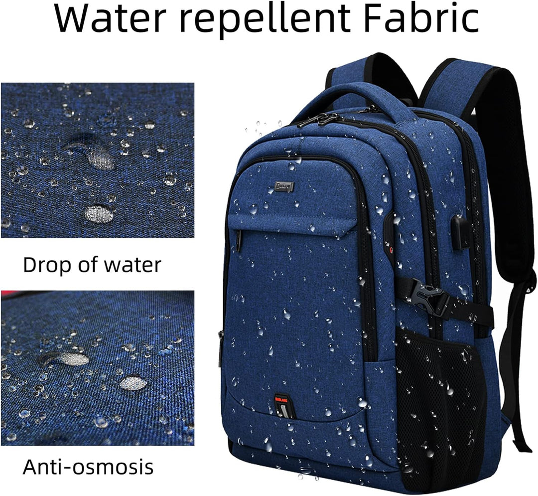 Front view of versatile unisex travel backpack, designed for daily commute & tech essentials.
