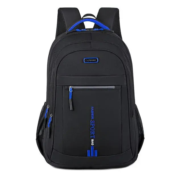 Waterproof travel backpack showcasing multiple zippered pockets for ultimate organization & quick access.