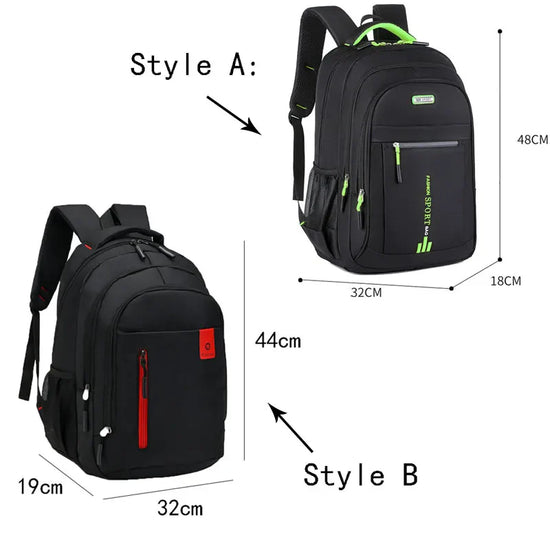 Interior view of the organized waterproof backpack, ready for laptop, books, and travel gear essentials.