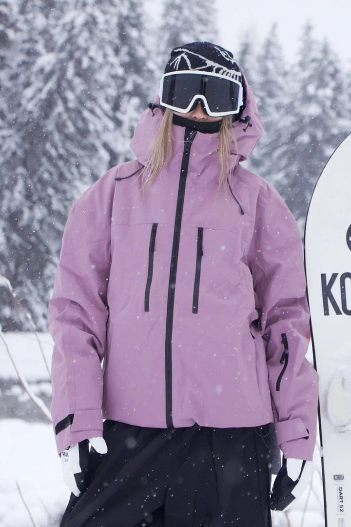 Jesse ski & snowboard shell jacket, a lightweight yet durable unisex outerwear for extreme cold weather skiing.