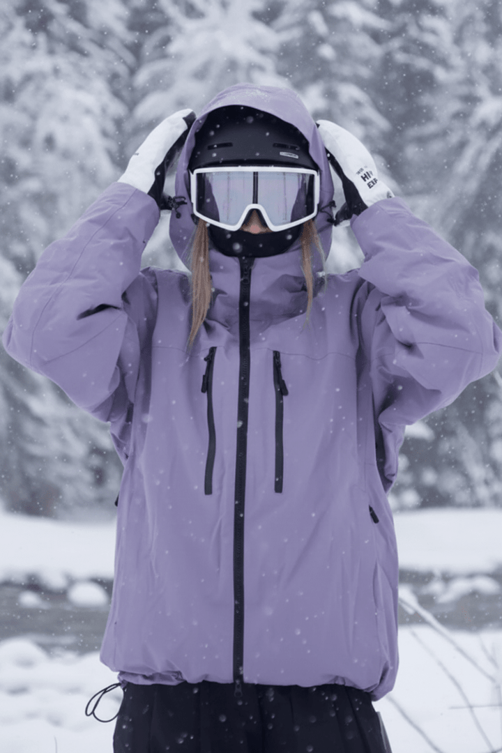 Back view of the Jesse unisex snowboard jacket, showing weather-resistant fabric and ergonomic design for winter adventures.