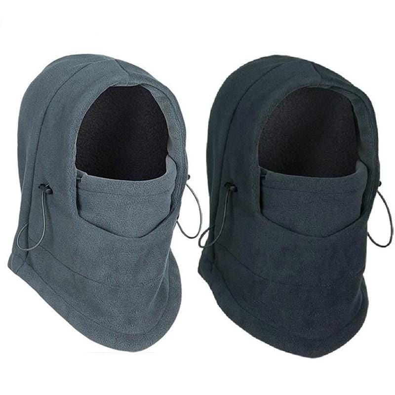 Unisex winter thermal face mask and neck warmer, black wool balaclava for cold weather outdoor activities