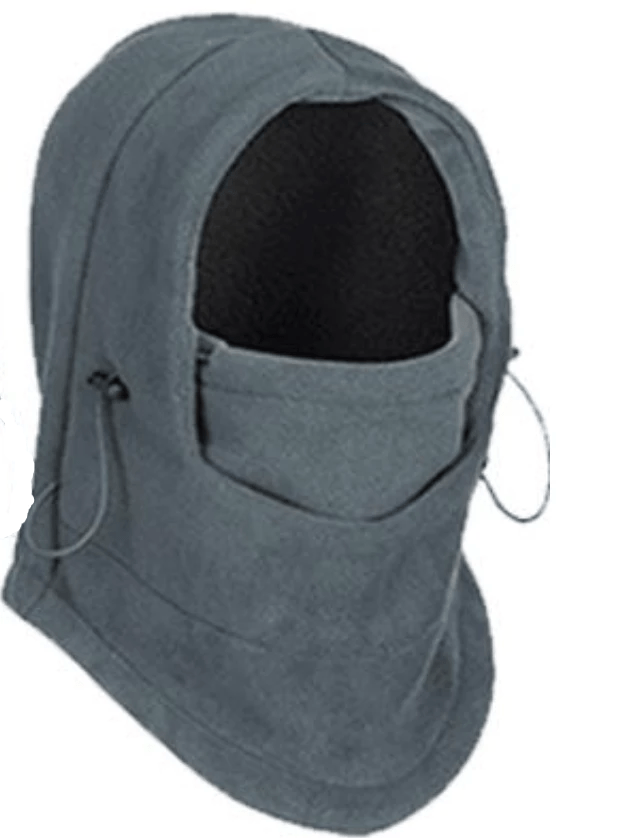 Winter face mask and neck warmer combination, providing full head and neck coverage in freezing temperatures