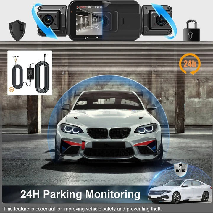 Universal 4-camera WiFi dash cam: complete vehicle security & driving recorder system with night vision.