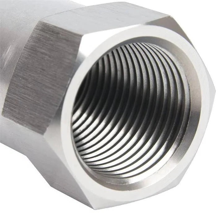 Durable automotive O2 sensor adapter for exhaust system, prevents check engine light issues.